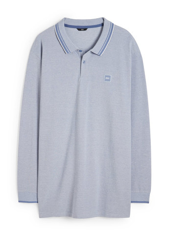 Голубой футболка-поло для мужчин C&A меланжевая