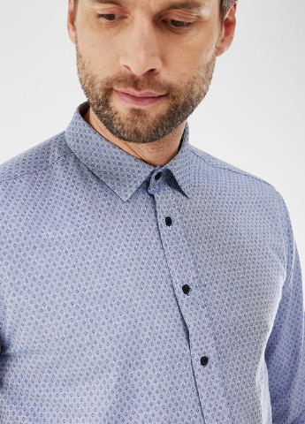 Голубой кэжуал рубашка с абстрактным узором Mexx
