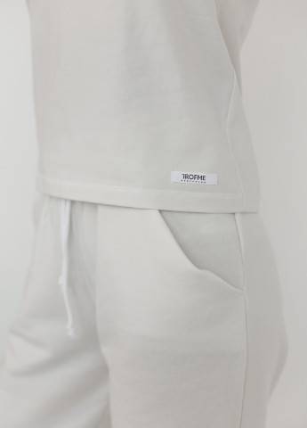 Світшот Trofme underwear - Прямий крій однотонний молочний домашній бавовна, трикотаж - (195231278)