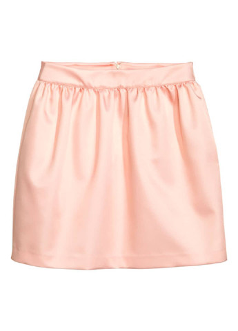 Розовая кэжуал однотонная юбка H&M а-силуэта (трапеция)