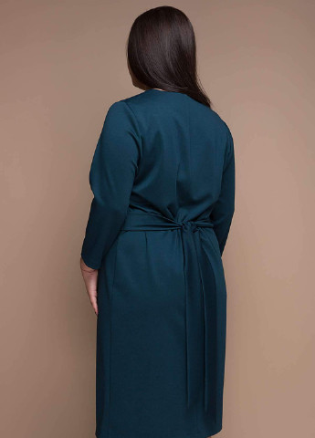 Темно-зеленое деловое платье Tatiana однотонное