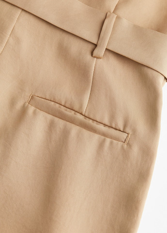 Комбинезон H&M комбинезон-брюки однотонный темно-бежевый кэжуал полиэстер