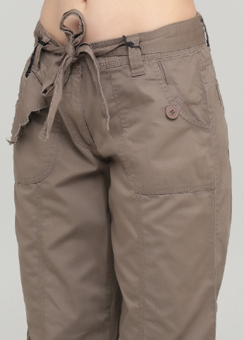 Серо-бежевые кэжуал демисезонные прямые брюки Cherokee
