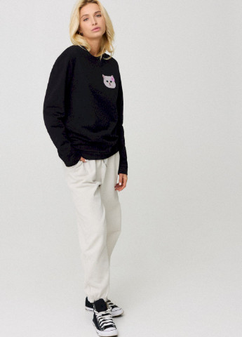 Чорний свитшот женский oversize /no flis/ YAPPI (254658788)