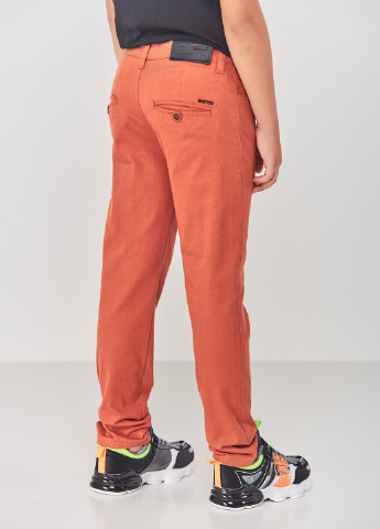Оранжевые кэжуал демисезонные брюки зауженные Redpolo