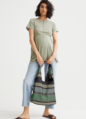 Оливкова (хакі) літня блуза для вагітних H&M