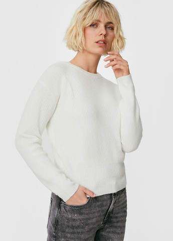 Белый зимний свитер джемпер C&A