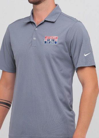 Серая футболка-поло для мужчин Nike однотонная