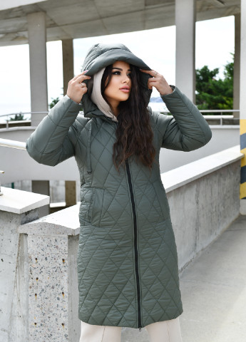 Оливковая (хаки) зимняя куртка Miledi