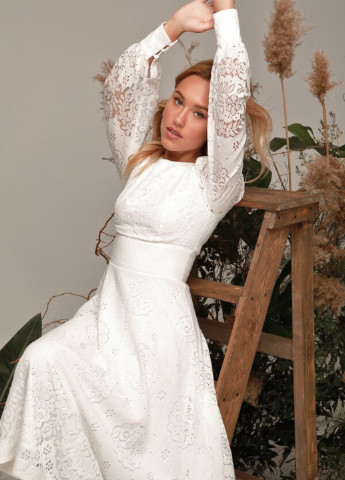 Білий кежуал плаття, сукня кльош Gepur однотонна