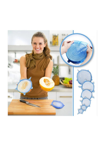 Набор многоразовых силиконовых крышек для посуды 6 штук Super Stretch SILICONE Lids Good Idea (251793508)
