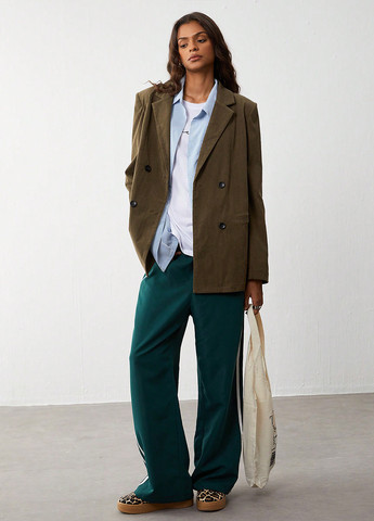 Хаки женский жакет SHEIN однотонный - демисезонный