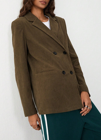 Хаки женский жакет SHEIN однотонный - демисезонный