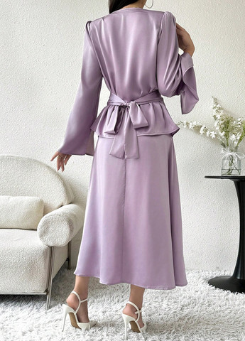 Бузковий літній комплект (блуза, спідниця) SHEIN