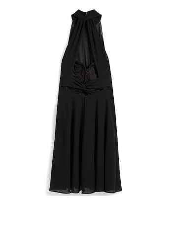 Черное кэжуал, коктейльное платье клеш, с открытой спиной C&A однотонное