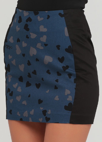 Темно-синяя кэжуал с сердечками юбка Killah