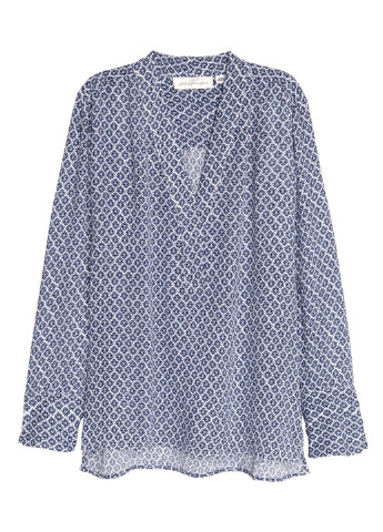 Синяя кэжуал рубашка с орнаментом H&M