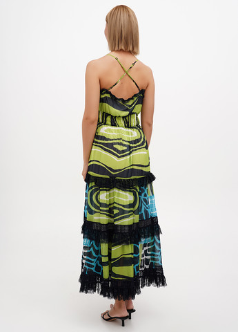 Фісташкова кежуал сукня кльош Sassofono Club з абстрактним візерунком