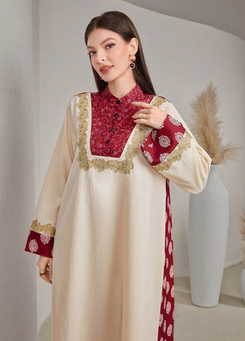 Комбінована кежуал сукня оверсайз SHEIN з абстрактним візерунком