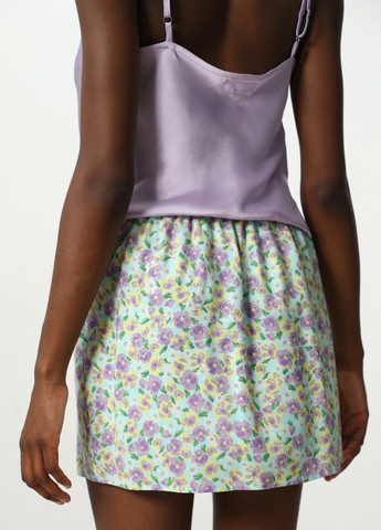 Зеленая кэжуал цветочной расцветки юбка Lefties а-силуэта (трапеция)