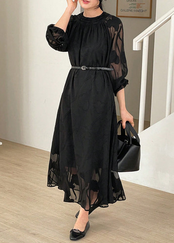 Черное кэжуал платье SHEIN однотонное