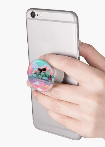 Попсокет (Popsockets) тримач для смартфону Тихиро Огіно Сен і Хакуо Віднесені примарами (Spirited Away) (8754-2830) Чорний MobiPrint (221548624)