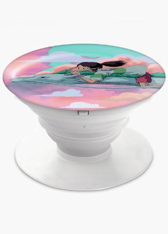 Попсокет (Popsockets) тримач для смартфону Тихиро Огіно Сен і Хакуо Віднесені примарами (Spirited Away) (8754-2830) Чорний MobiPrint (221548624)