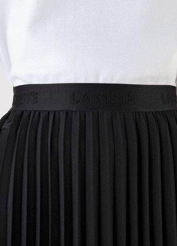 Черная кэжуал, спортивная однотонная юбка Lacoste плиссе