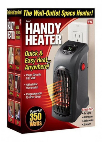 Портативный тепловентилятор з терморегулятором і таймером 400 W Handy Heater (KS86770808) No Brand (254210881)