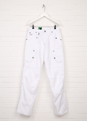 Белые кэжуал демисезонные со средней талией брюки G-Star Raw