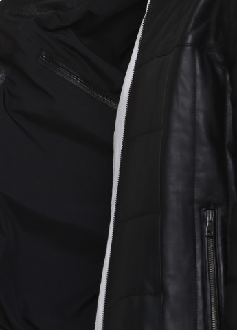 Чорна демісезонна куртка шкіряна Elibol