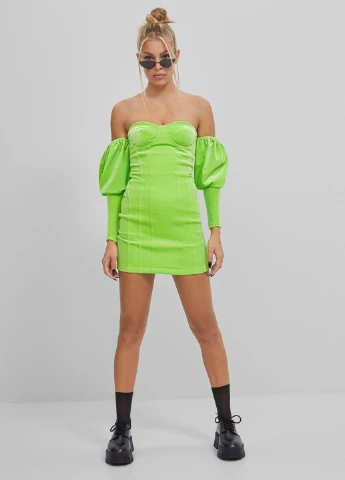 Салатова вечірня сукня Bershka