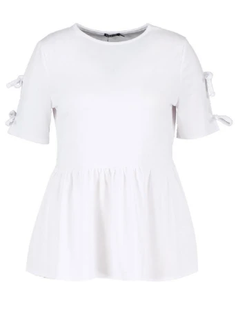 Біла блуза з баскою Boohoo