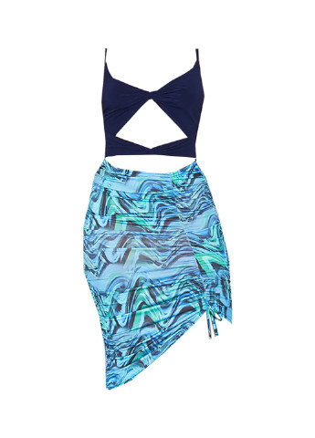 Голубое пляжное платье PrettyLittleThing с абстрактным узором