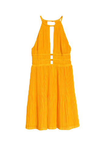Помаранчева кежуал сукня плісована H&M однотонна