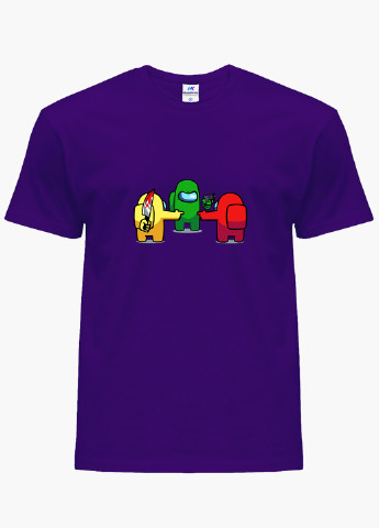 Фиолетовая демисезонная футболка детская амонг ас (among us)(9224-2425) MobiPrint