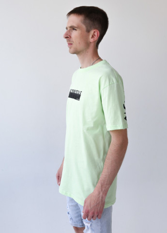 Салатова футболка чоловіча салатова з написом MCS Свободная