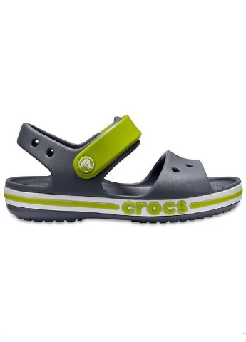 Темно-серые кэжуал детские сандалии Crocs на липучке