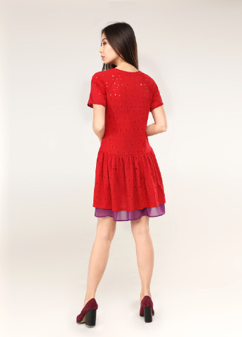 Красное кэжуал платье Dario Richi однотонное