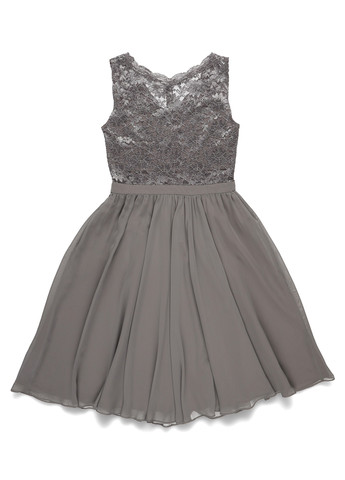 Сіра кежуал, святковий сукня кльош Swing однотонна