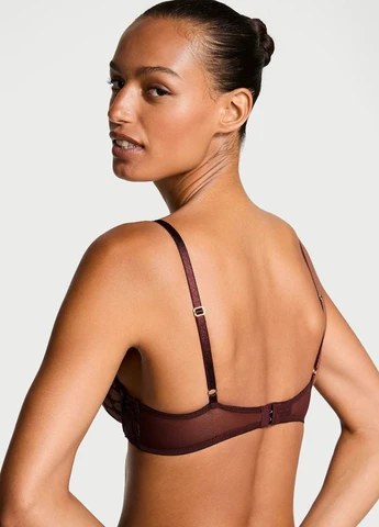 Бордовий бюстгальтер Victoria's Secret з кісточками поліамід