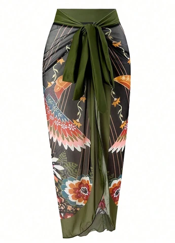 Комбинированный летний купальник слитный SHEIN