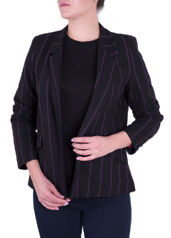Черный кэжуал пиджак Miss Miss - полосатый - демисезонный