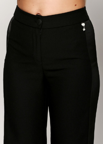 Черные кэжуал демисезонные прямые брюки Rinascimento