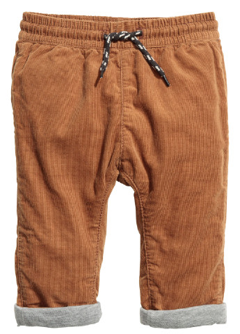 Коричневые кэжуал демисезонные брюки со средней талией H&M
