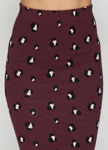Бордовая кэжуал с абстрактным узором юбка MBYM мини