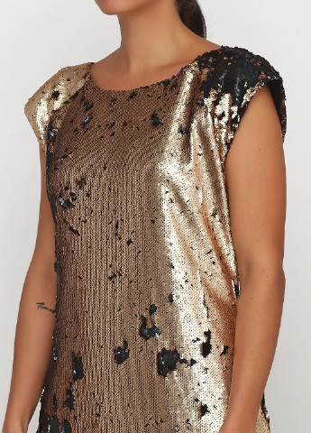 Золотой коктейльное платье футляр AX Paris однотонное