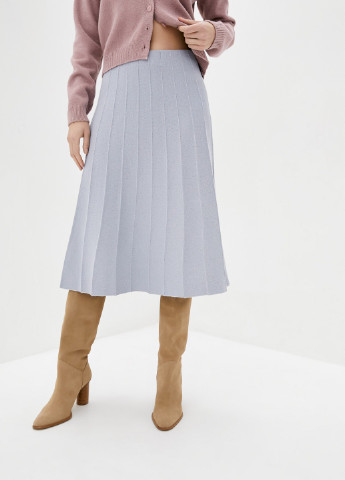 Светло-серая однотонная юбка Sewel