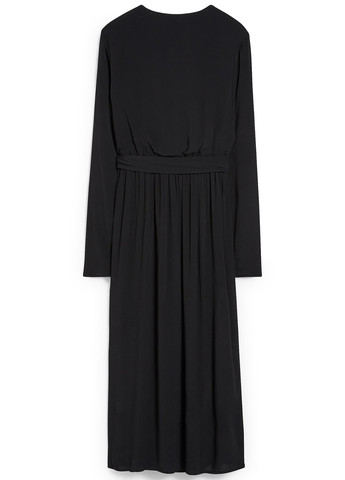 Чорна кежуал сукня на запах C&A однотонна