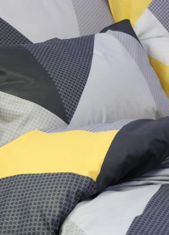 Простирадло Т0723 (200x220) серый/черный/желтый Еней-Плюс (226627706)